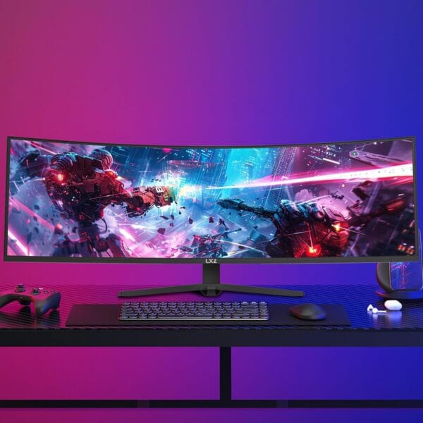 LXZ 49 Inch Curved Gaming Monitor 165Hz, 5120 x 1440P DQHD Ultrawide Curved Monitor 1500R