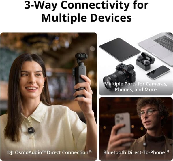 DJI Mic 3 (1 TX + 1 RX), Wireless Lavalier Mic for iPhone/Camera/Android