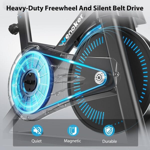 Wenoker Exercise Bike for Home Gym Use with LCD Display & APP