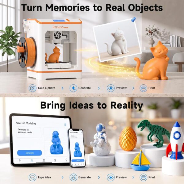Weefun TINA2C 3D Printer for Beginners & Kids with Filament Starter Bundle
