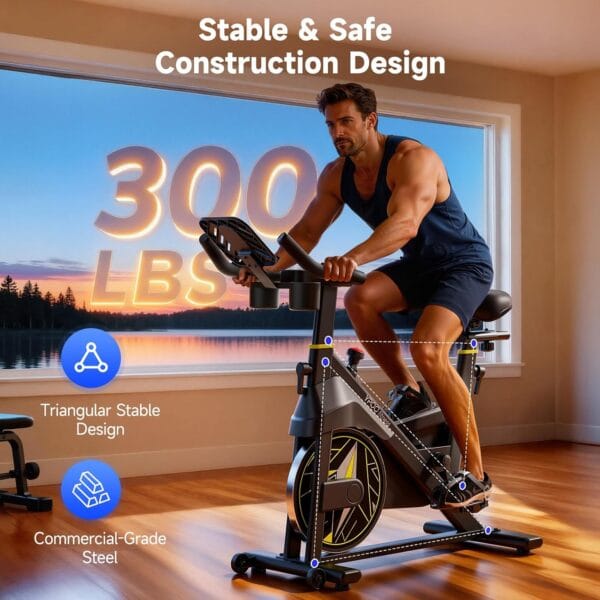 YPOO Exercise Bike, Adjustable Magnetic Resistance Stationary Bikes