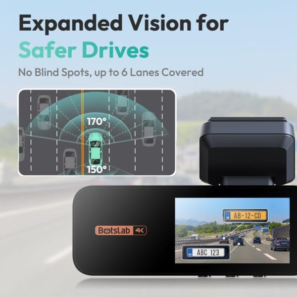 71hIsWhWp3L._AC_SL1500_ BOTSLAB 4K Dash Cam Front and Rear, with Hardwire Kit, STARVIS, 64 GB Card