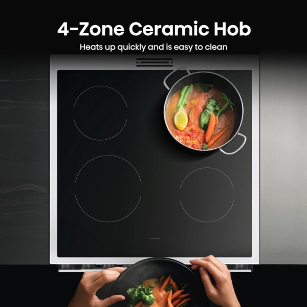Hisense Hi6 Max 60cm Electric Cooker with Ceramic Hob HDCEC6C20W - White - A Rated [Energy Class A]