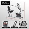Sunny Health & Fitness Smart Recumbent Cross Trainer for Full-Body Exercise