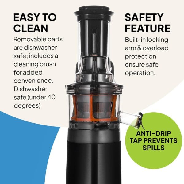 Fridja f1900 Cold Press Juicer, 240W Slow Juicer, 78mm Chute, BPA-Free