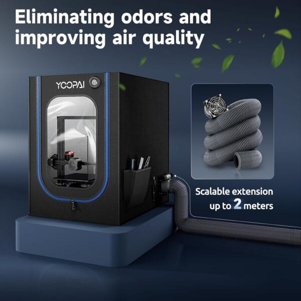 3D Printer Enclosure with Ventilation Kit, LED Light,Thermo-Hygrometer