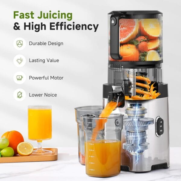 AMZCHEF Cold Press Juicer Machines, 165MM Large Feed Chute