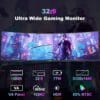 LXZ 49 Inch Curved Gaming Monitor 165Hz, 5120 x 1440P DQHD Ultrawide Curved Monitor 1500R