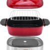 Homtone Slow Cooker Electric 6-in-1, 5.5L/4.8 qt Multicooker Red