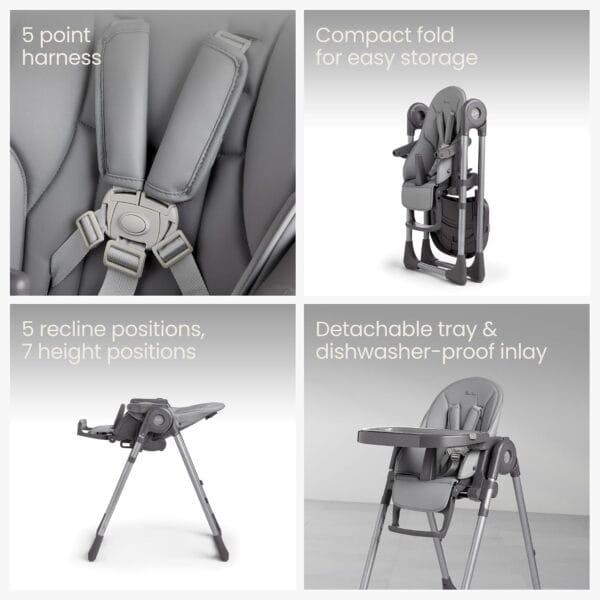 Silver Cross Buffet Highchair, Compact Fold, Birth to 15kg