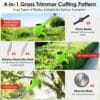 Cordless Garden Strimmers,Electric Cordless 21v Grass Strimmer with 2 X 2000mAh Battery