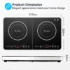 Aobosi Double Induction Hob,Induction Hobs with Black Glass Panel Body