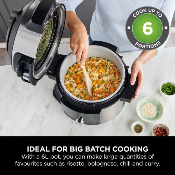 Ninja Foodi 11-in-1 6L SmartLid Multi-Cooker, Stainless Steel/Black OL550UK