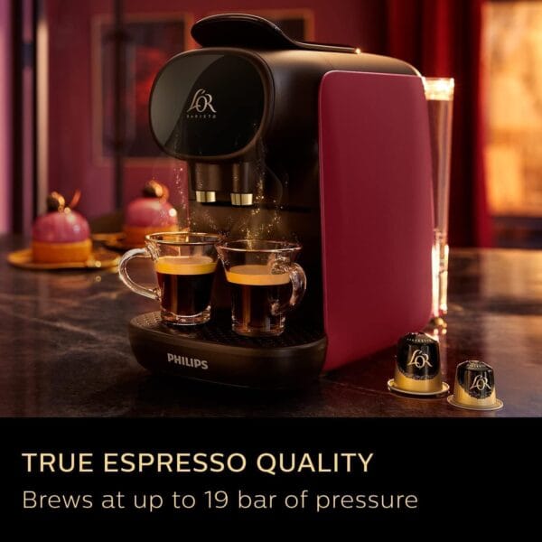 71m+wdXJPlL._AC_SL1500_ PHILIPS L'OR Barista Sublime, Pod Coffee Machine, Dual Spout, 19 bars, Red