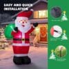 6FT Christmas Inflatable Santa Outdoor Decoration with LED Lights