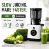 AAOBOSI 3-in-1 Cold Press Juicer, 165mm Wide Feed Chute for Whole Fruits