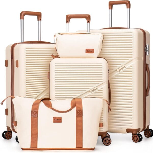 Cosbarn Luggage Sets 5 Piece Suitcases with Wheels