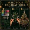 DIY Beaded Christmas Tree Kit with Lights, 3D Holiday Craft Set