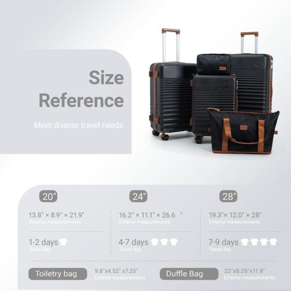 71pR0Z9C5KL._AC_SL1500_ CONCEPTEN Luggage Sets 5 Piece