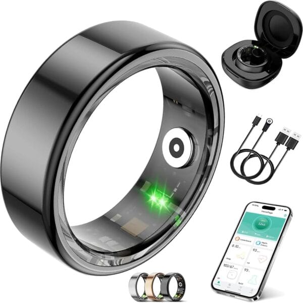 Smart Ring for Women Men Black