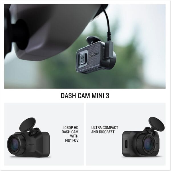 Garmin Dash Cam Mini 3, ultracompact Dash Cam