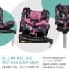 Cosatto All in All Rotate 360° Swivel Spin Car Seat (Charcoal Lighthearted)