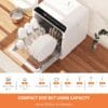 Karlxtom Table Top Dishwasher 6 Programs Mini Dishwasher with Touch Control