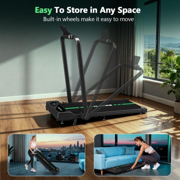 CHAOKE Folding Treadmill for Home with APP & Speakers