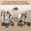Gcarebb 3 in 1 Prams Travel System, Pushchair with Height