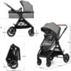 Kinderkraft ESME 3-in-1 Travel System with Mink PRO I-Size Car Seat, Grey