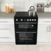 Hisense HDE3211BBUK 60cm Electric Cooker with Ceramic Hob-Black , A Rated Double Oven [Energy Class A]