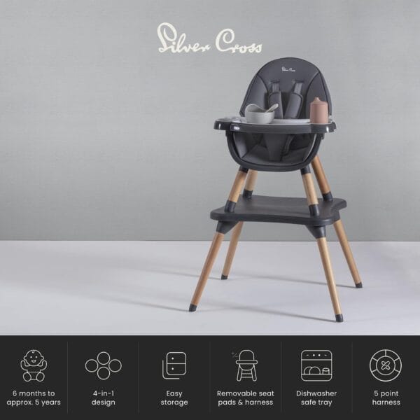Silver Cross Eat & Play 4-in-1 Highchair, 6 Months to 5 Years