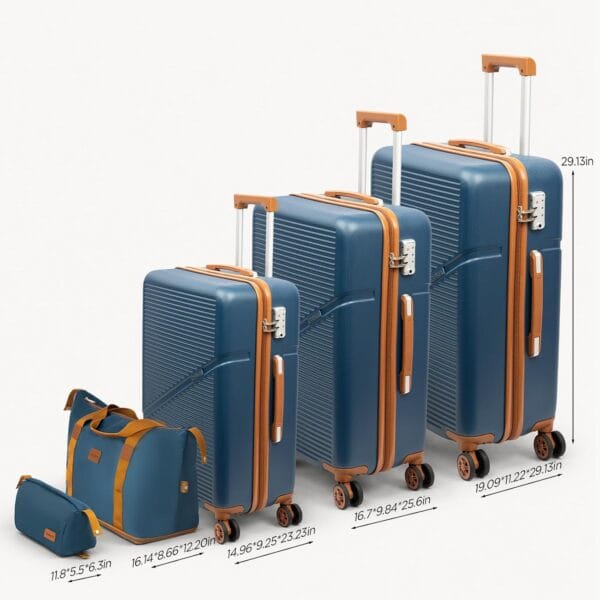 Cosbarn Set of 5 Trolley Suitcases 22 x 14 x 9 inches