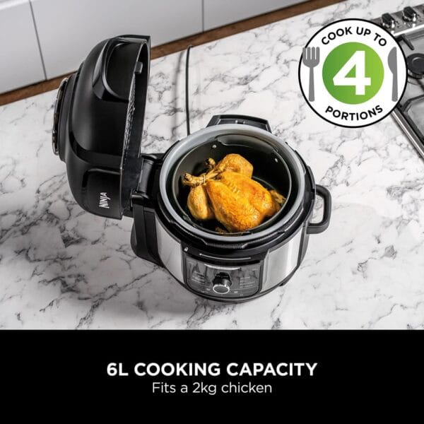 Ninja Foodi 9-in-1 Multi Cooker, Brushed Steel & Black, OP350UK