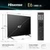 Hisense 43 Inch 43E6QTUK 4K Ultra HD Smart AI TV