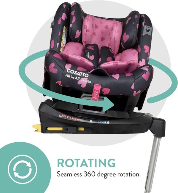 Cosatto All in All Rotate 360° Swivel Spin Car Seat (Charcoal Lighthearted)