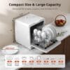 AIRMSEN NEW Upgraded Table Top Dishwasher, 8+3 Wash Programs, 5L Tank [Energy Class D]