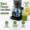 AAOBOSI 3-in-1 Cold Press Juicer, 165mm Wide Feed Chute for Whole Fruits