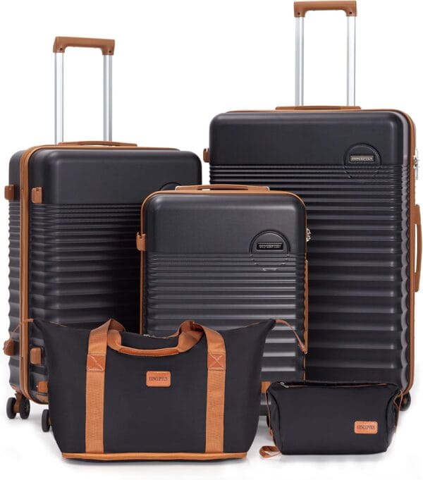 71xBrb615KL._AC_SL1500_ CONCEPTEN Luggage Sets 5 Piece