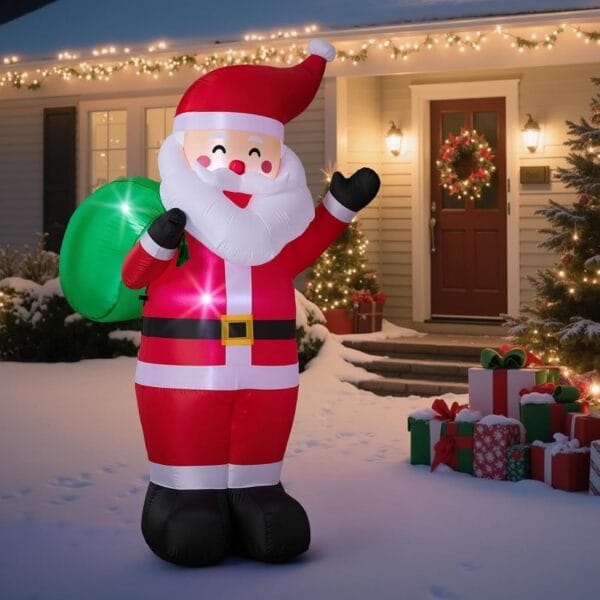 71xRWYhpV9L._AC_SL1500_ 6FT Christmas Inflatable Santa Outdoor Decoration with LED Lights