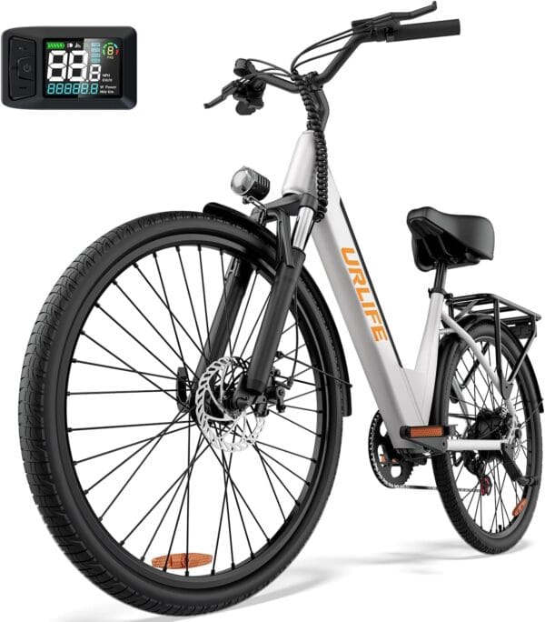 URLIFE 26" Electric Bikes for Adults, Mountain Bike with LCD Display