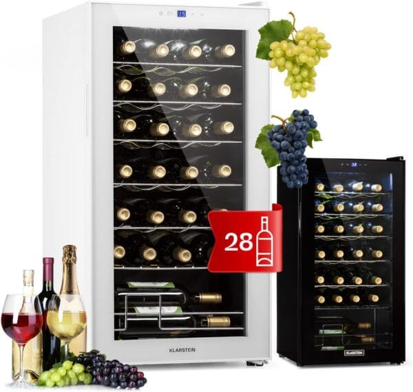 Klarstein Shiraz Wine Cooler White – 28 Bottles