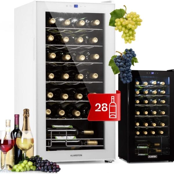 Klarstein Shiraz Wine Cooler White – 28 Bottles