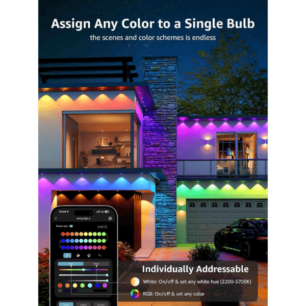 8 Lepro E1 AI Permanent Outdoor Christmas Lights, 30m RGB+IC & Tunable White