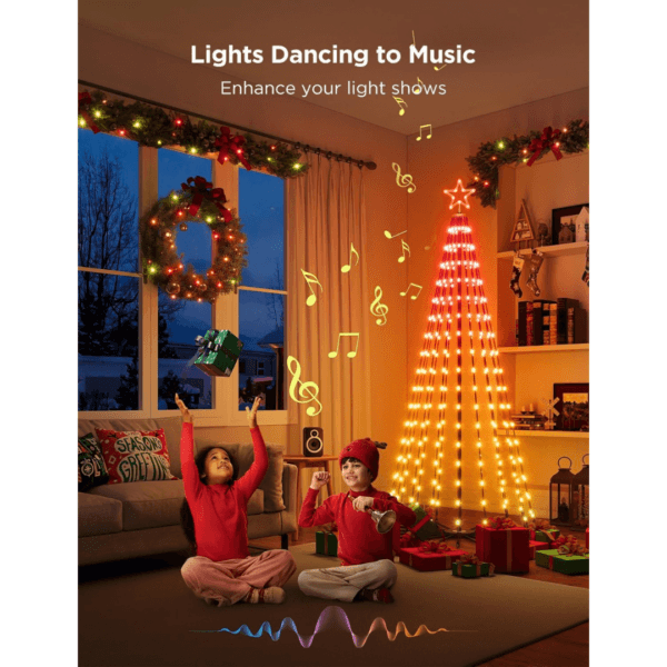 Govee Christmas Cone Tree Lights 1.87m, 316 LEDs RGBIC String Lights, Black [Energy Class G]