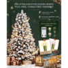 7Ft Christmas Tree Snowy Flocked with Warm White & Multicolour Lights