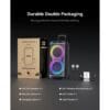 GKDT81 Karaoke Machine with 2 Microphones for Adults, 80W Rated Power, Dual 8" Woofers, Portable Bluetooth Party Speaker with Wheels & Pull Handle