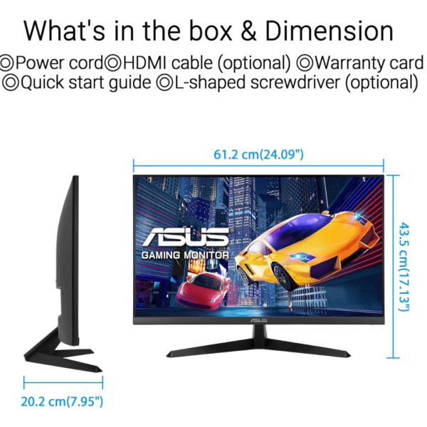 ASUS VY279HGR Eye Care Gaming Monitor – 27 inch