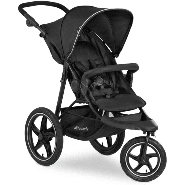 hauck Runner 2, Black - Robust All Terrain Pushchair with Raincover