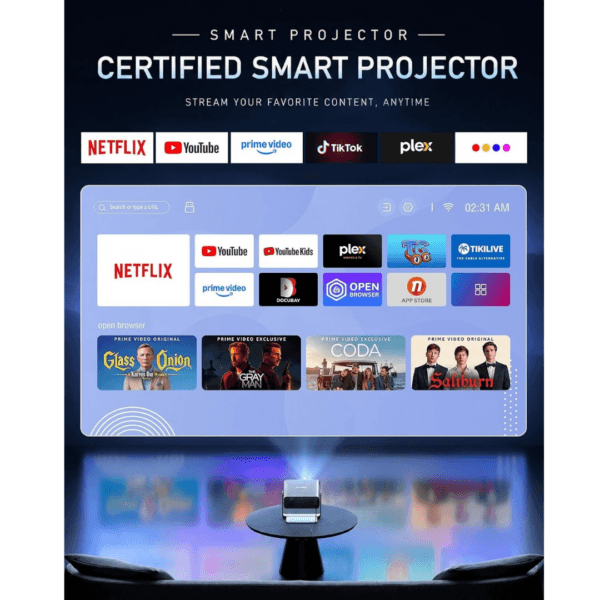 XuanPad 2000ANSI Grey Smart Projector 4K